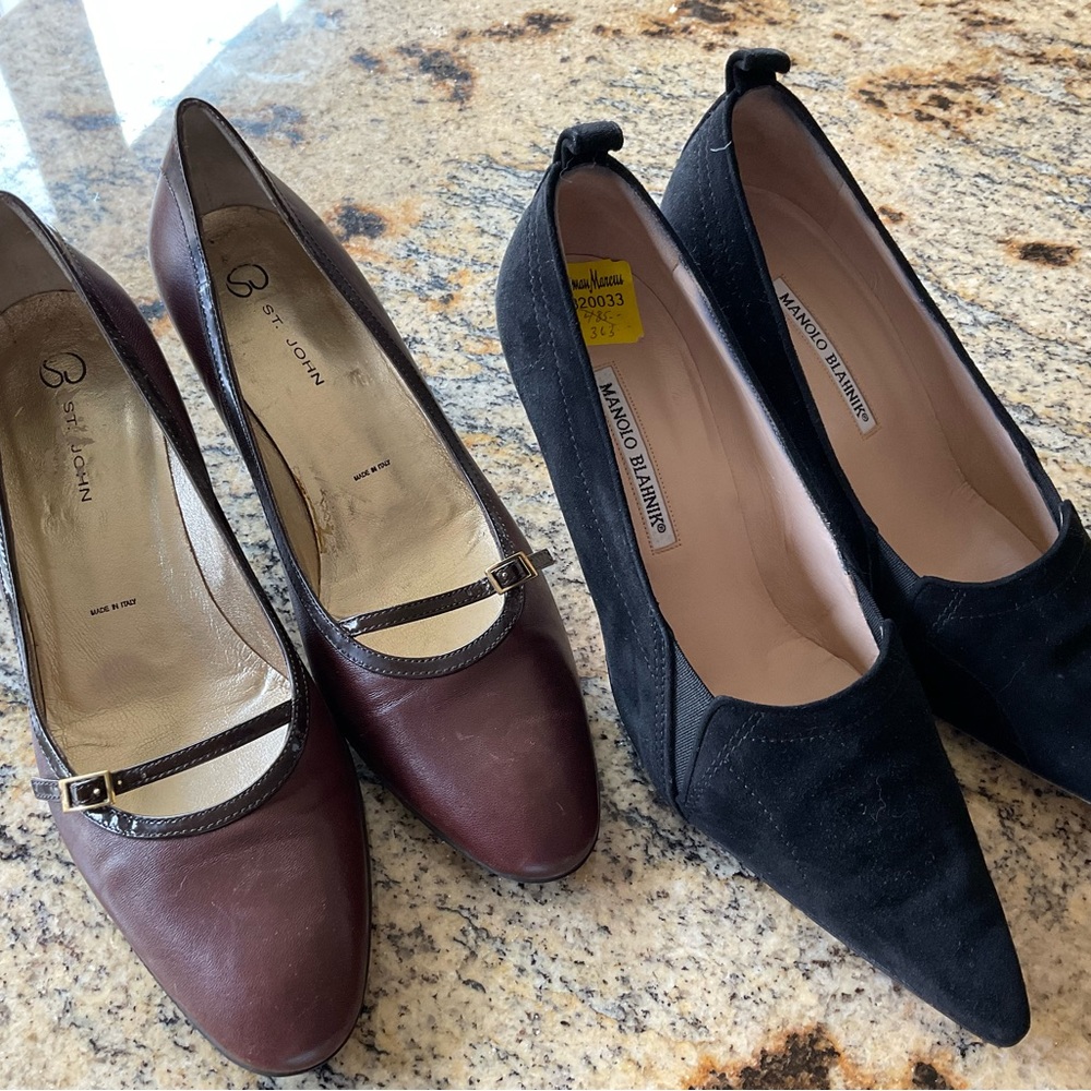 2 pairs heels…Manolo Blahnik and St. John